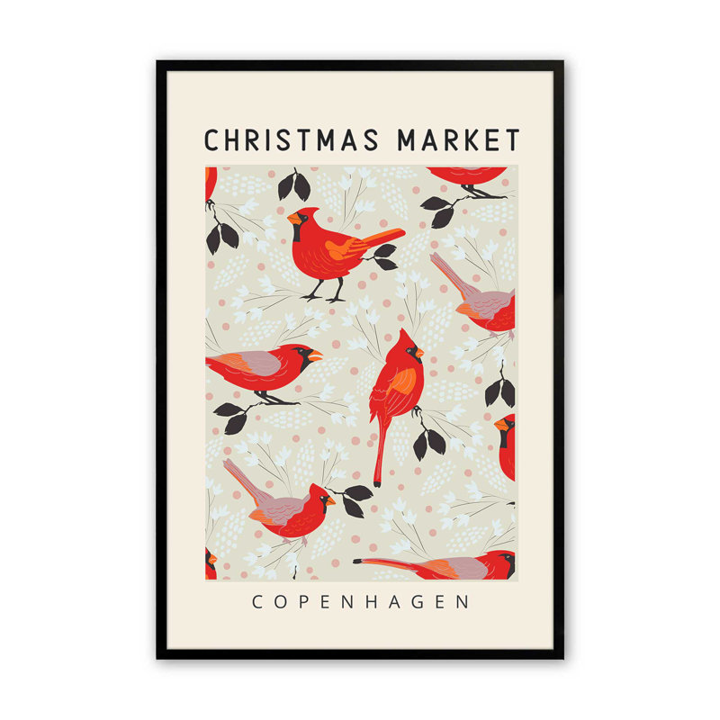 Marché de Noël de Copenhague, H 21 po x l 17 po, Cadre photo noir satiné
