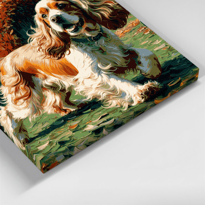 «Dogs Cocker Spaniel», art mural sur toile brune, H 24 po x l 36 po