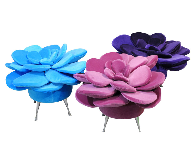 Solid + Manufactured Wood Accent Stool, Blue