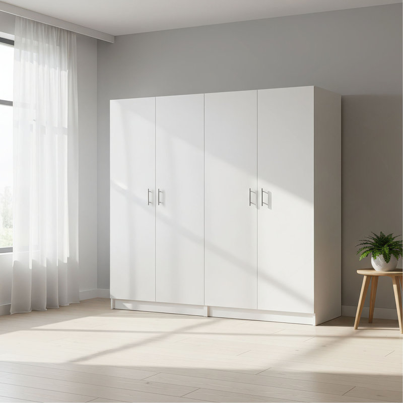Armoire de rangement polyvalente Modex (ensemble de 2 pièces), Blanc