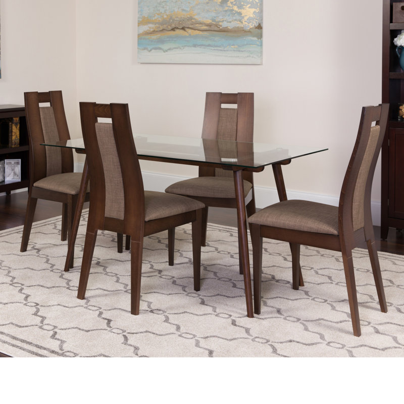 Ensemble de salle à manger en bois massif, 5 pièces Hunnicutt, Espresso
