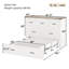 Grand lit escamotable Murphy avec station de charge, lit plateforme pliable multifonctionnel avec 1 grand tiroir de rangement pour chambre d'amis, petite chambre, blanc-782217319-782217317