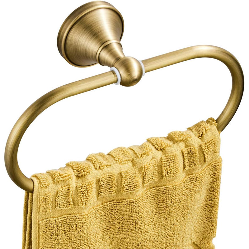 Porte-serviettes ovale en laiton antique