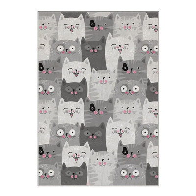 Non-Slip Area Rug, 100% Polyester, 47.2 x 70.9 inches | Raschel Knitting, Pile Height: 0.4 inches | Woven Carpet with Felt Dot Underside, Machine Washable | Stylish Digital Print Design for Home Decor