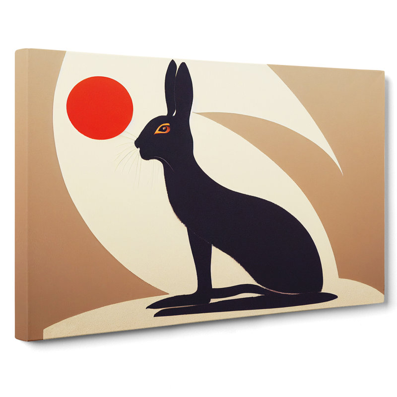 Deco Hare - Wrapped Canvas, 50cm H x 76cm W x 3cm D
