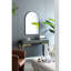 Miroir arqué noir avec cadre en métal robuste pour cadre de décoration de hall d'entrée de chambre à coucher, convient à différentes pièces