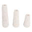 Bougeoirs coniques en marbre texturé pour salon - Décoration moderne à poser sur une table ou dans une cuisine - Lot de 3, 23 cm, 20 cm, 15 cm, ivoire