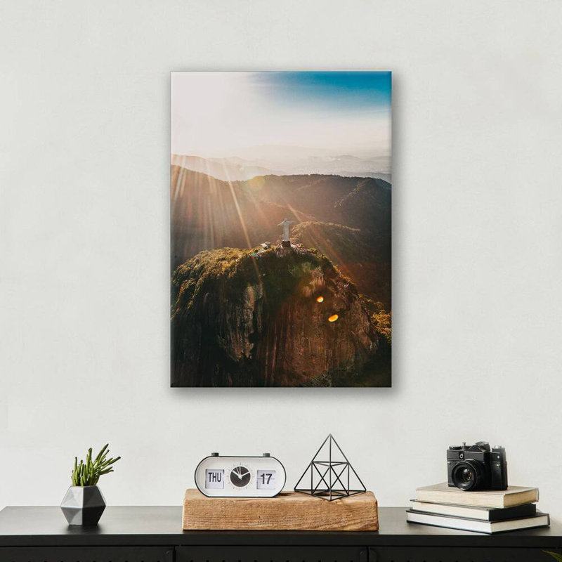 Rio de Janeiro, reproduction d'art mural - affiche de l'horizon de la ville de Brésil - œuvre d'art du Christ Rédempteur - impression de scène urbaine plage tropicale - décoration murale inspirée du voyage - paysage urbain moderne, art de la maison 