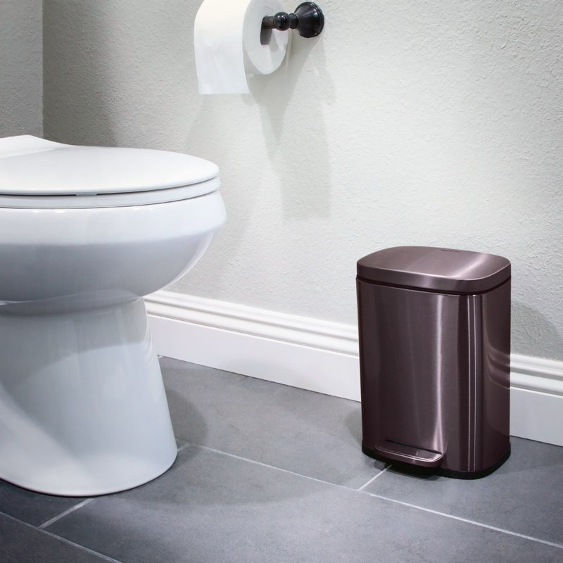 Black Stainless Steel Commercial Step Trash Can Set with Soft Close Lid