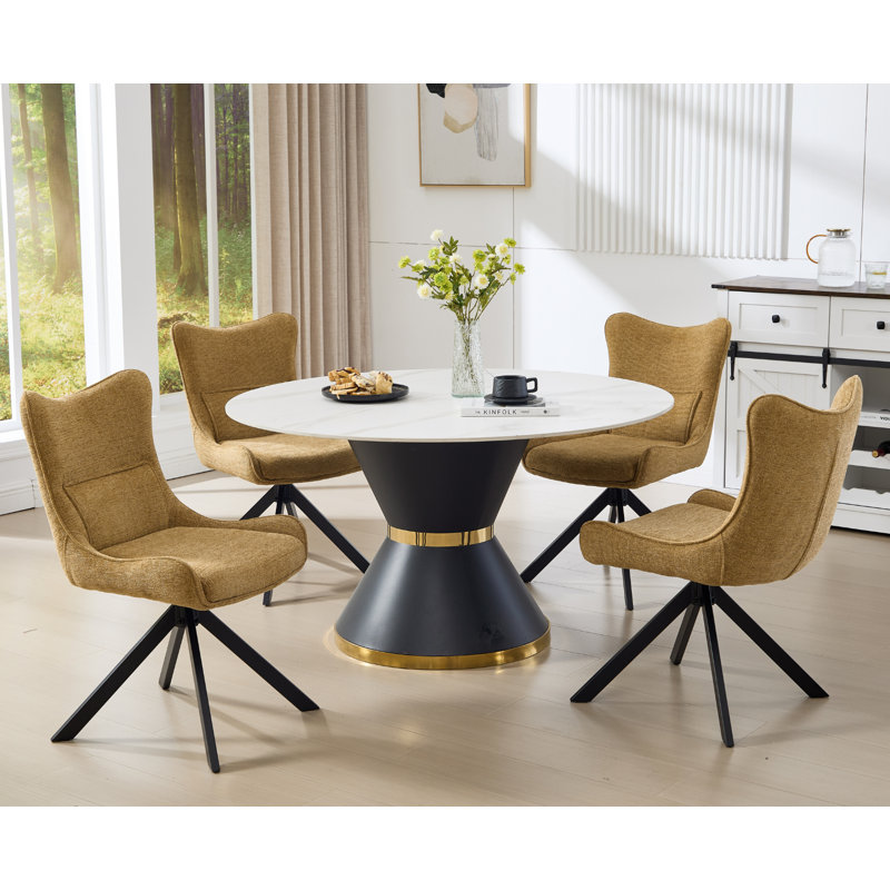 48cm H Upholstered Side Chair, Yellow, 2, Yellow