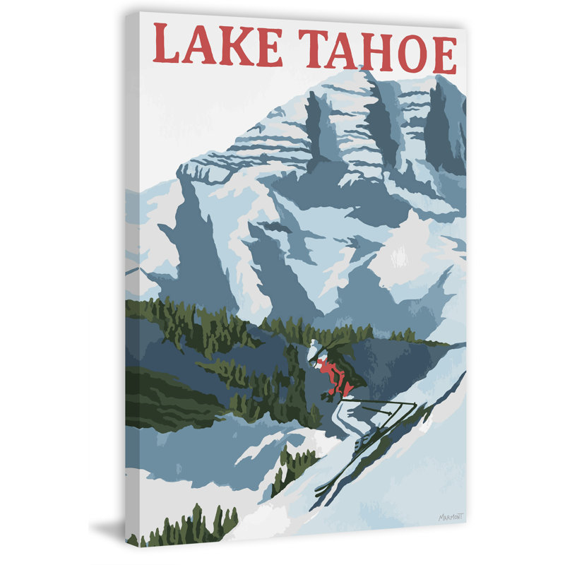 «Lake Tahoe Skiing», impression sur toile tendue, H 30 po x l 20 po x P 1,5 po