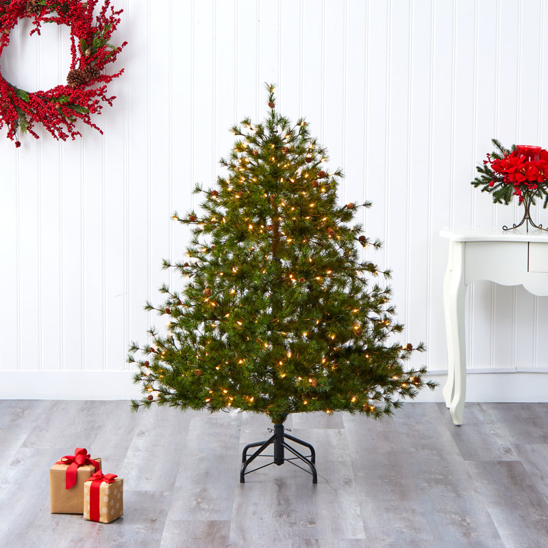 Lighted Artificial Christmas Tree, 5' H