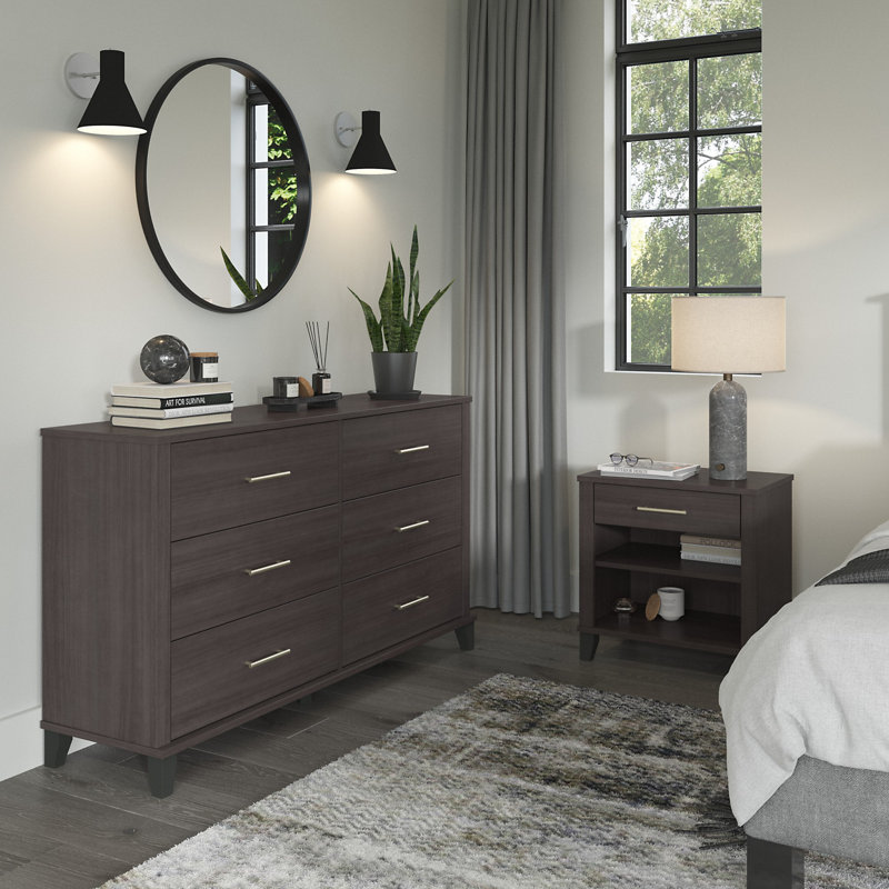 Ensemble de commode 2 pièces Giovanna, Gris tempête