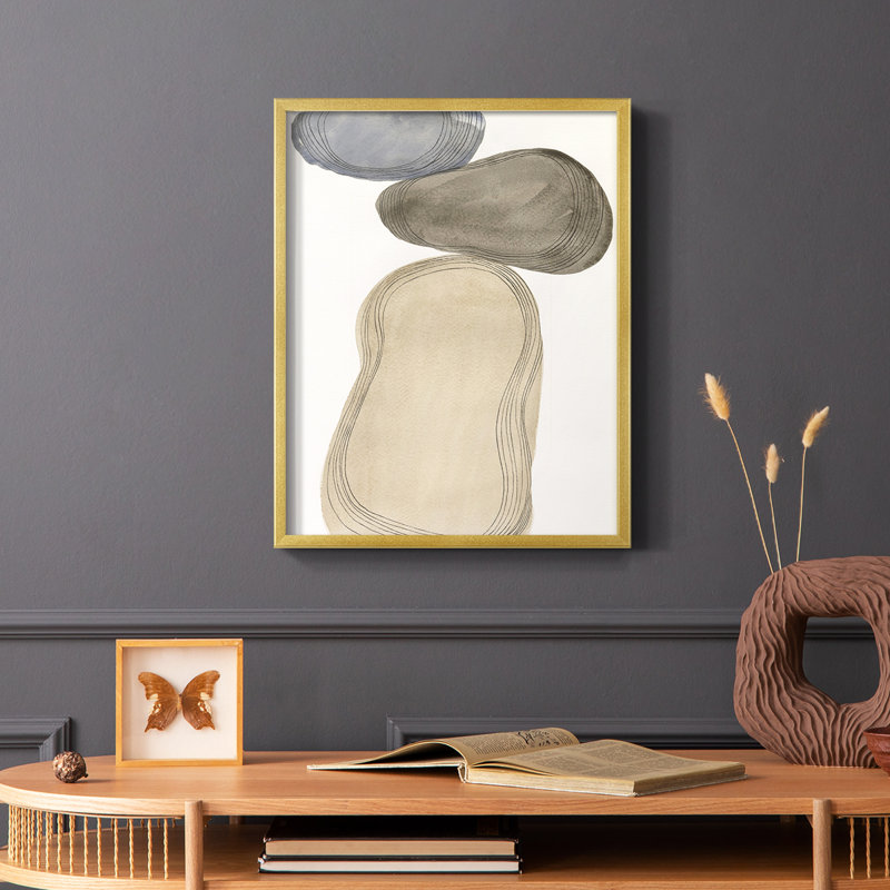 River Rocks Contour I, reproduction encadrée - bois massif, H 10 po x l 8 po