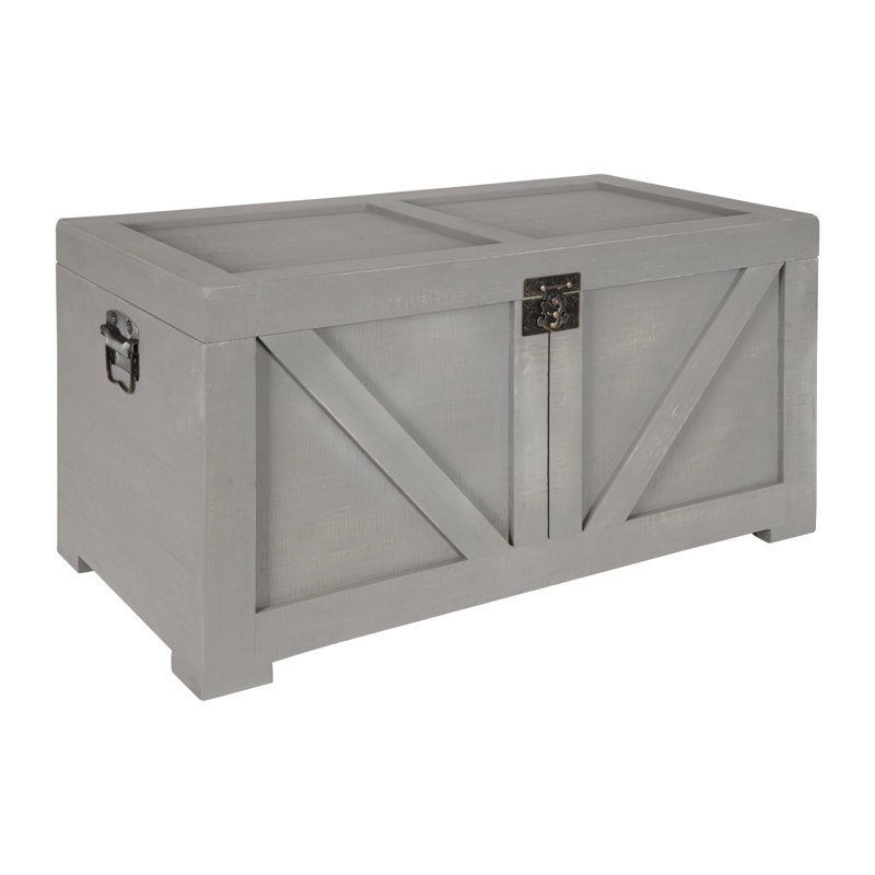 Commode d'appoint en bois massif Herrman, gris