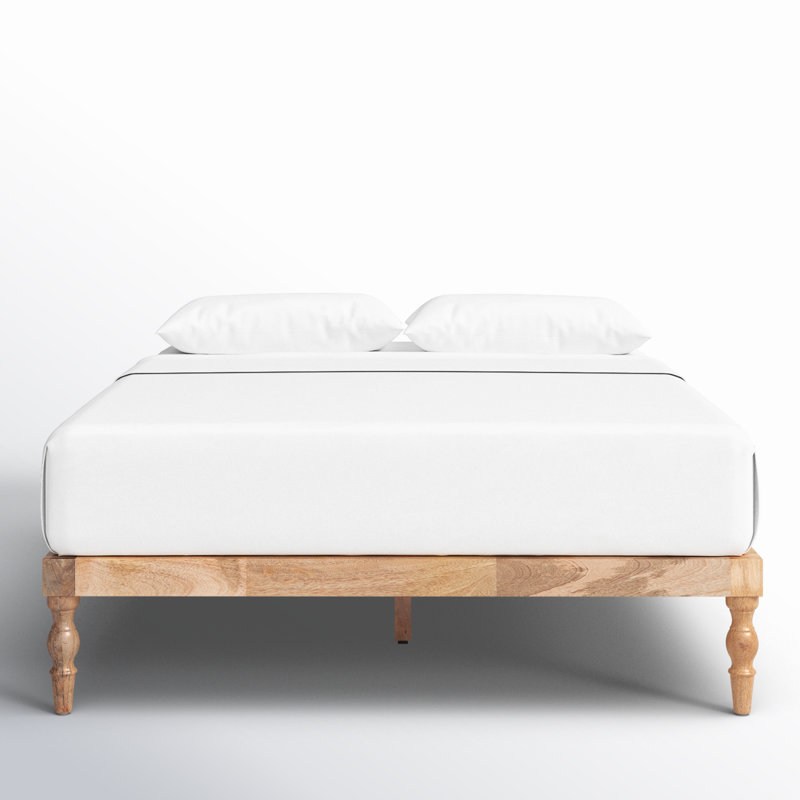 Barroso Solid Wood Queen Platform Bed in Natural, Natural, Queen