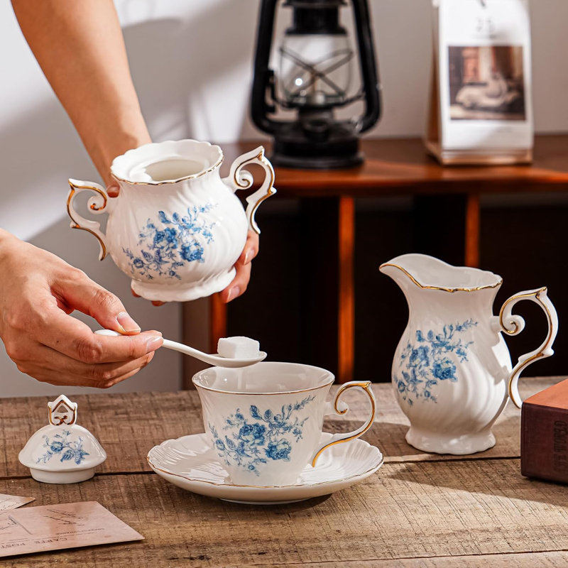 Creamer Pitcher and Sugar Bowl with Lid