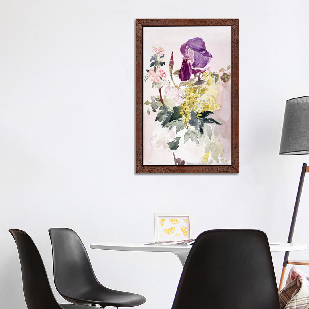 Flower Piece With Iris, Laburnum, And Geranium by Edouard Manet - Floater Frame Painting on Canvas
