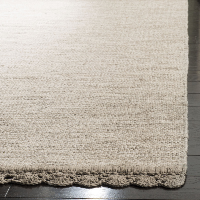 Mohnton Handmade Flatweave Cotton Beige Area Rug, Runner 2'3" x 7'