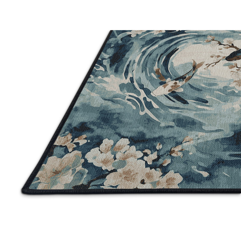 Machine Washable Gray Area Rug, Rectangle 7' x 9'