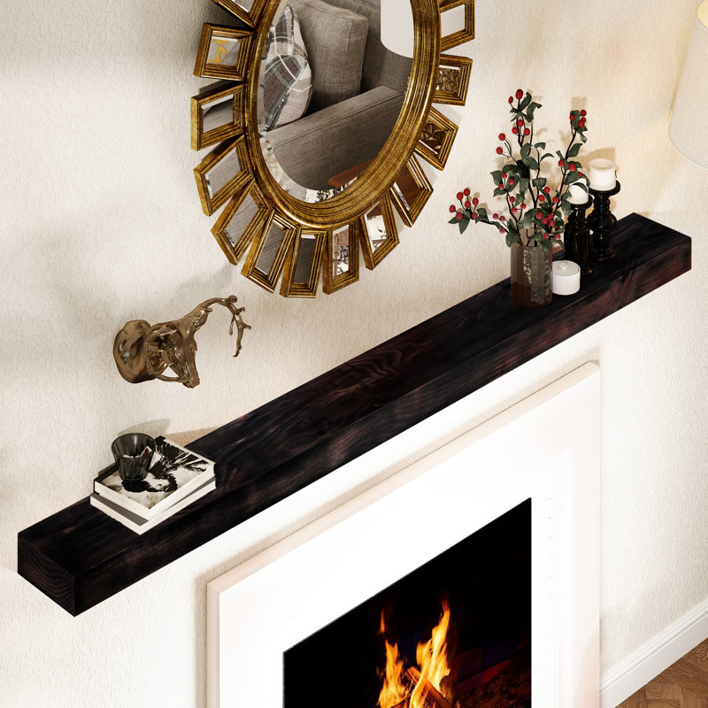 Fireplace Mantel, 72, Brown Wood