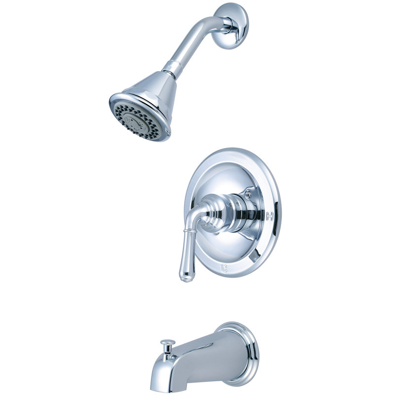 Robinet de douche et baignoire à contrôle de volume à poignée simple Accent, Chrome poli
