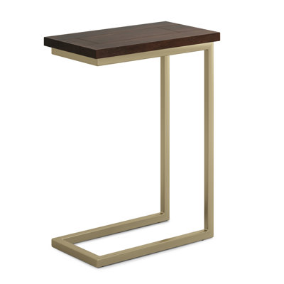 Gracie Mills Contemporary 24" Brown Metal End Table