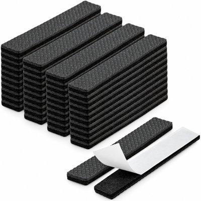 Patins antidérapants pour meubles - Bandes de caoutchouc rectangulaires autoadhésives de 1,27 cm x 7,62 cm, protections de sol robustes à 3 couches pour pieds de chaises, fauteuils à bascule, canapés et appareils électroménagers