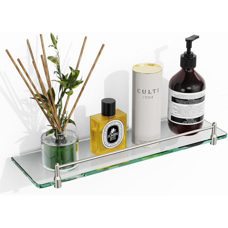 Glass Shelves For Bathroom, 1.6" H x 15.75" W x 4.7" D