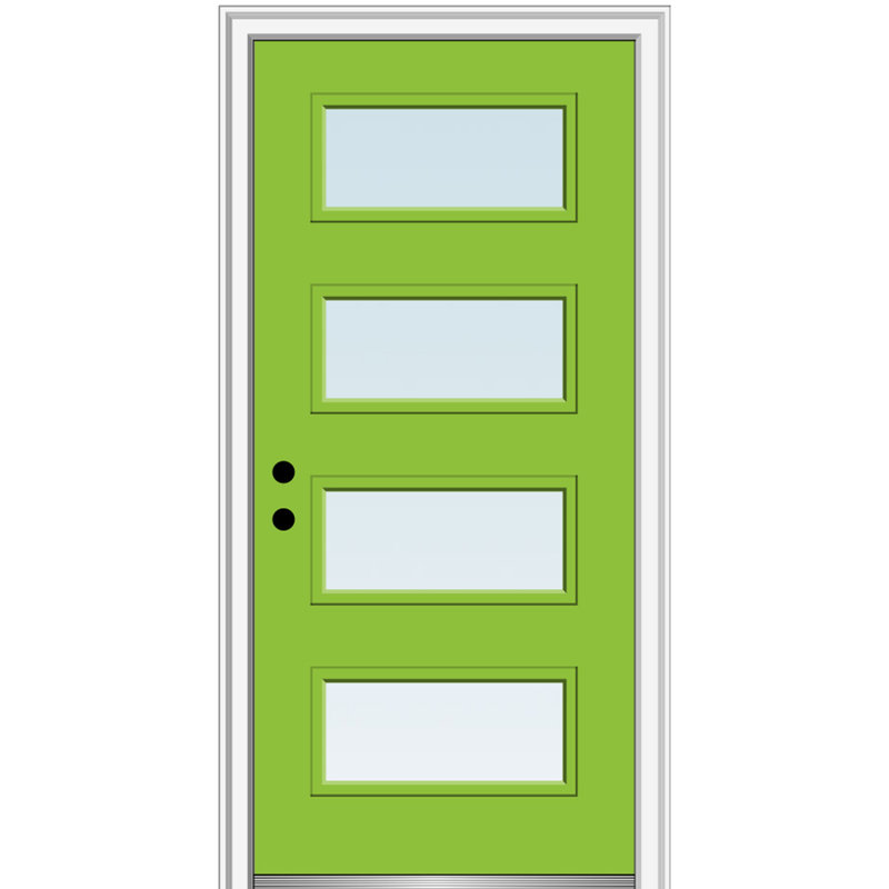 Bahama Blue 36" x 80" Fiberglass 4-Lite Exterior Door