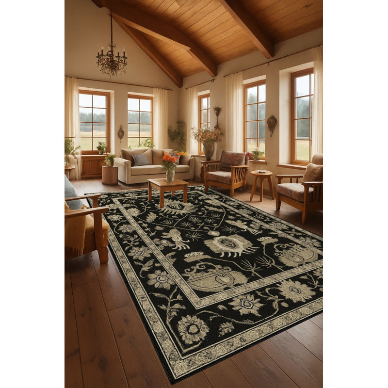Tapis noir Mosso, 3 pi 3 po x 6 pi 7 po