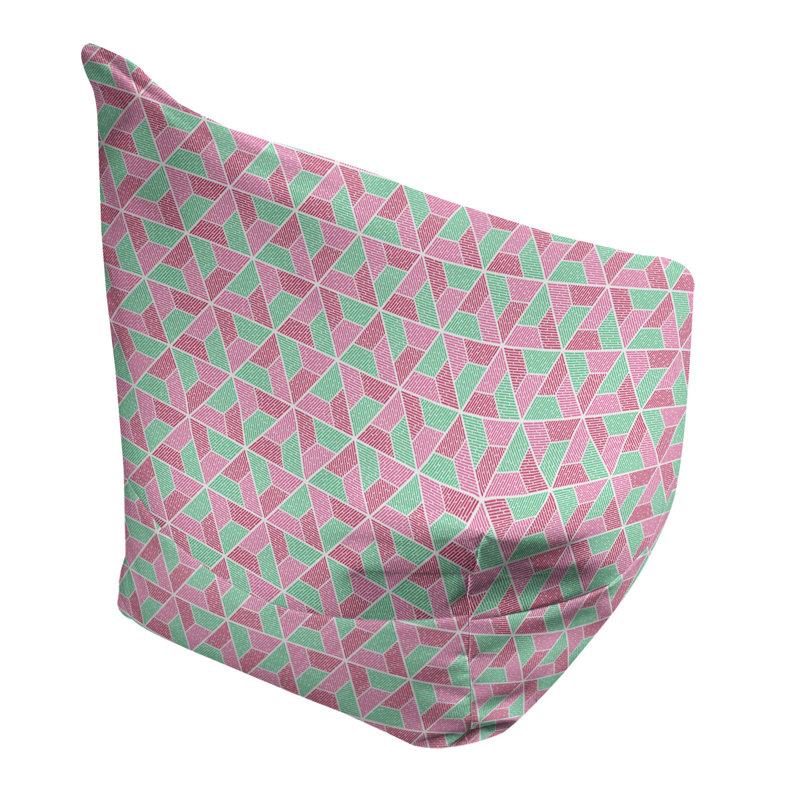 Fauteuil à billes Leffel, H 38 po x L 42 po x P 29 po, Pouf fauteuil, Rouge/vert clair Rosy