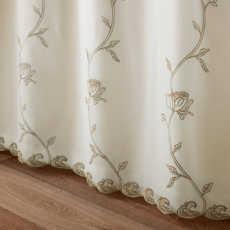 Cathryn Pencil Pleat Semi Sheer Curtain, Width 229cm x Drop 229cm, Latte
