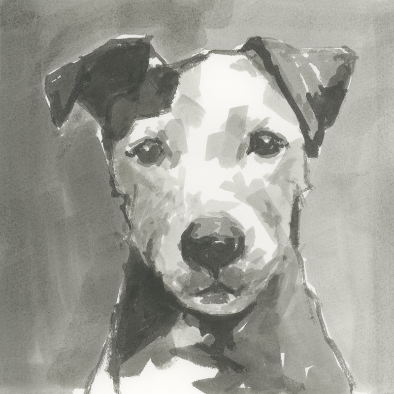 A Very Neutral Modern Dog VI by Cartissi - Wrapped Canvas Painting, 51cm H x 51cm W x 3.8cm D