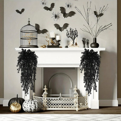 Décoration d'Halloween Décoration de cheminée en rotin artificielle pour l'intérieur d'Halloween