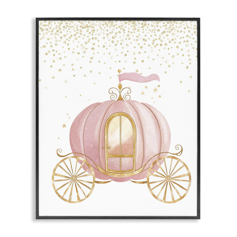 Princesse, rêve, chariot, estampe numérique, conception par Christine Simpson, art, Giclée encadrée noir minuit