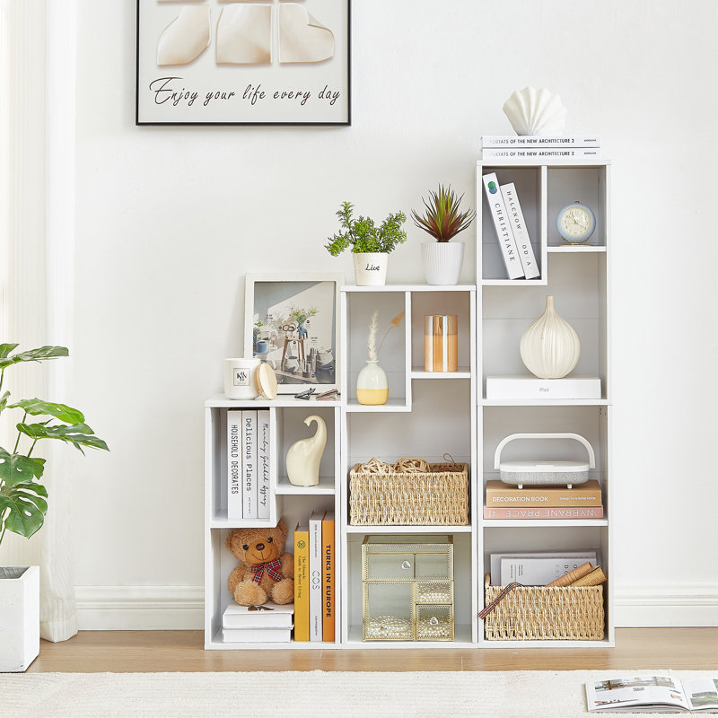 Laniel 107cm H x 90cm W Cube Bookcase, White