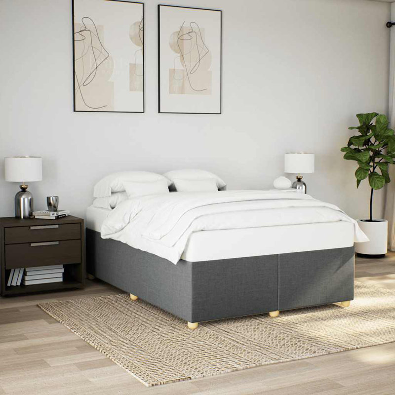 Structure de lit Ebern Designs sans matelas gris foncé TG, Lit simple, Gris foncé