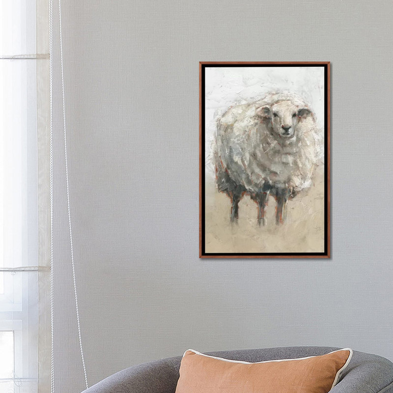 « Fluffy Sheep II » par Ethan Harper, reproduction d’art, Pas de tapis, H 26 po x l 18 po x P 1,5 po