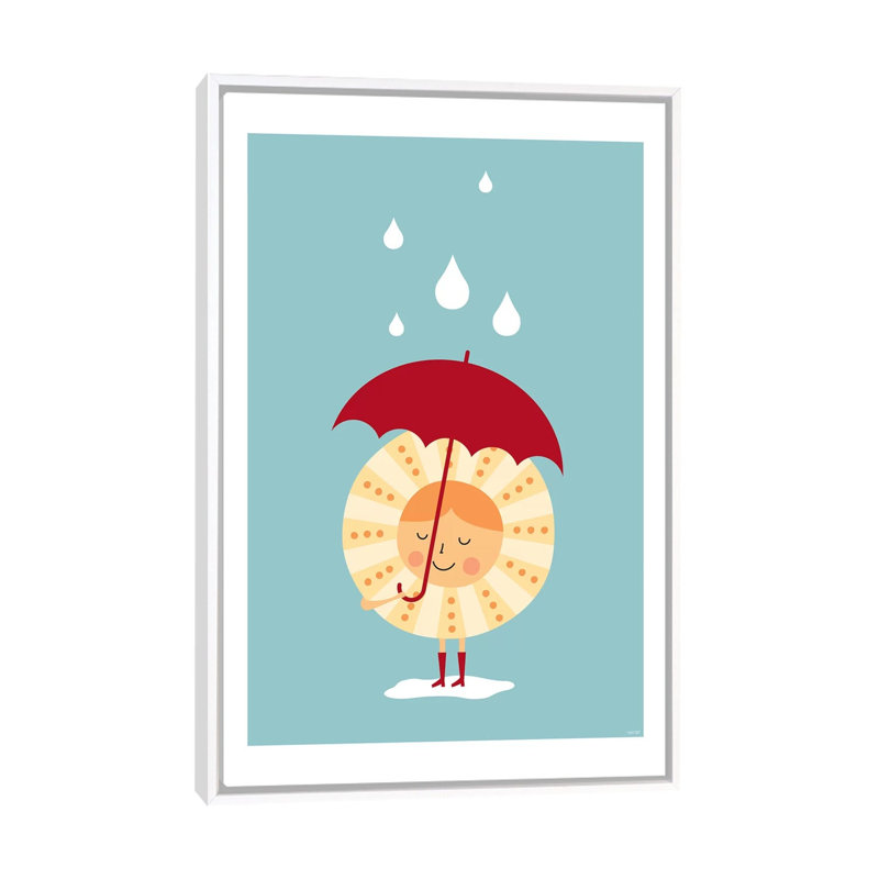 Soleil sous la pluie - impression, H 60 po x l 40po x P 1,5 po, Toile blanche encadrée, Pas de tapis