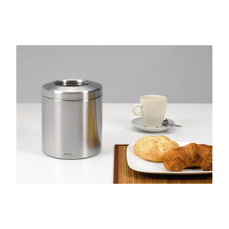 Matt Steel Table Bin with Metal Ring