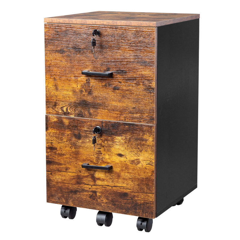 Pamara 15.75" W Soft-Close Locking 2-Drawer Mobile File Cabinet