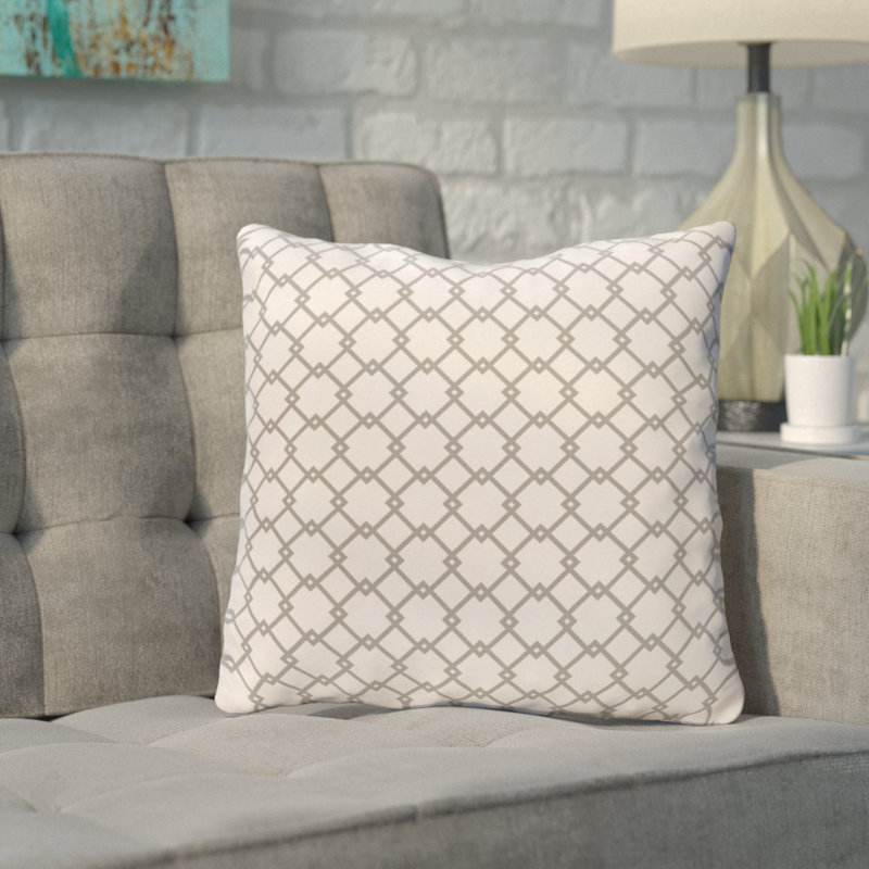 Holiday Brights Geometric Reversible Throw Pillow, 26"x26", Off-White / Bulb