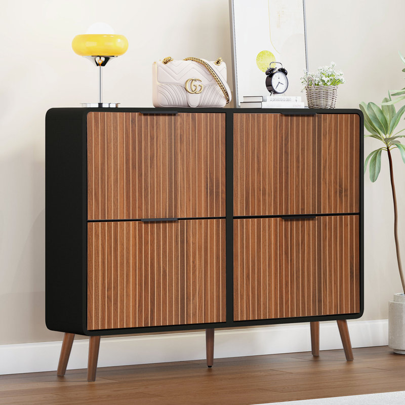 Armoire de rangement pour chaussures 16 à 24 paires, Brun / Noir