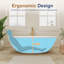 Baignoire îlot 180 x 89 cm en résine de pierre avec trop-plein et bonde rétractable-110853032