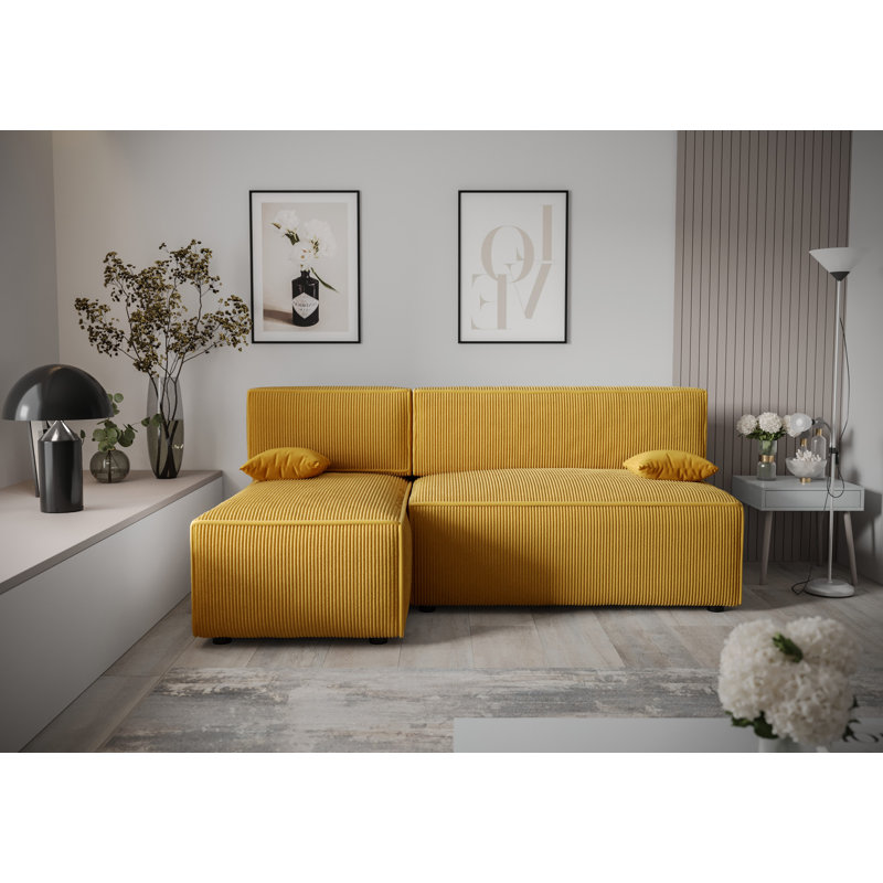 Bertwald 3 Seater Corner Sofa , Yellow, Left -sided