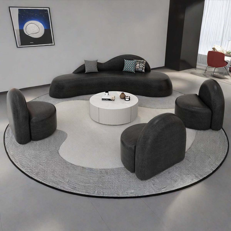Ensemble de salon en similicuir 5 pièces Mikalynn