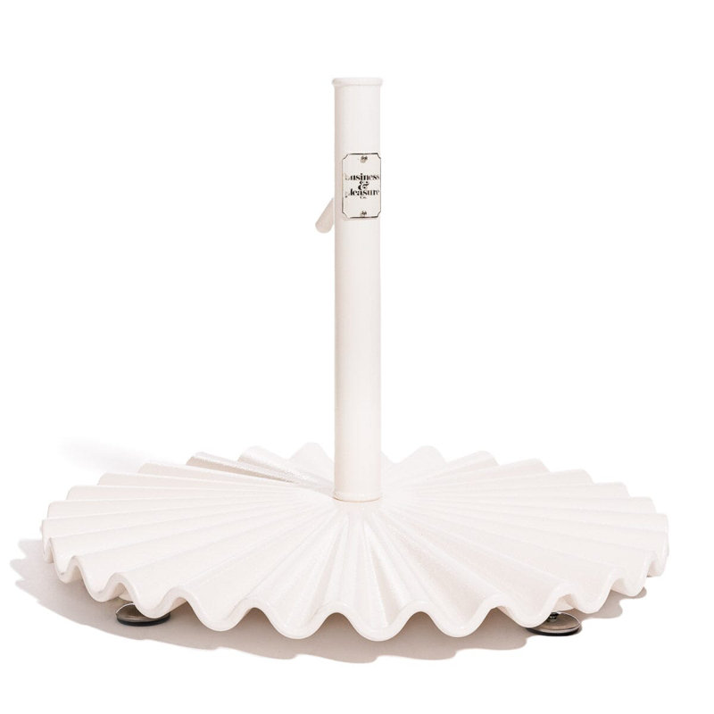55 Steel Plastic In Ground Umbrella Base, Antique White