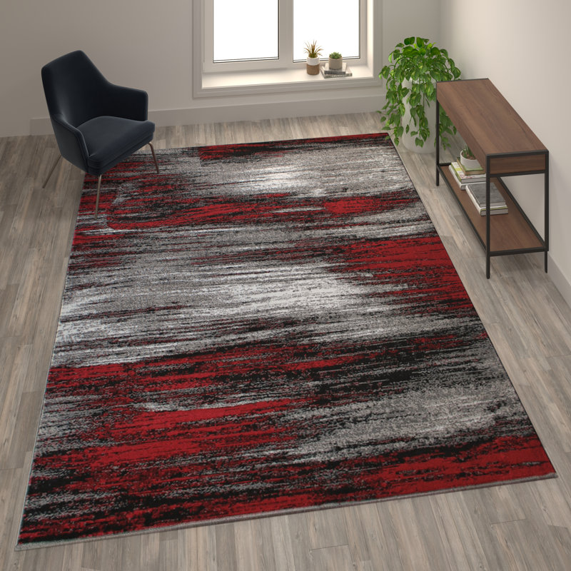 Alexavior Abstract Style Scraped Pattern Accent Area Rug, Rectangle 8' x 10'
