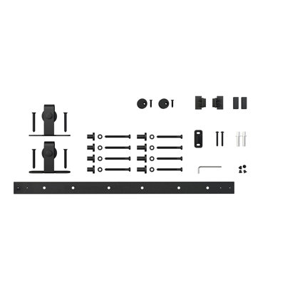 5 ft Solid Steel Mini Sliding Rolling Barn Door Hardware Kit for Single Wood Doors -  Architectural Products by Outwater L.L.C., FSDH-TOPMTKIT-BK-5